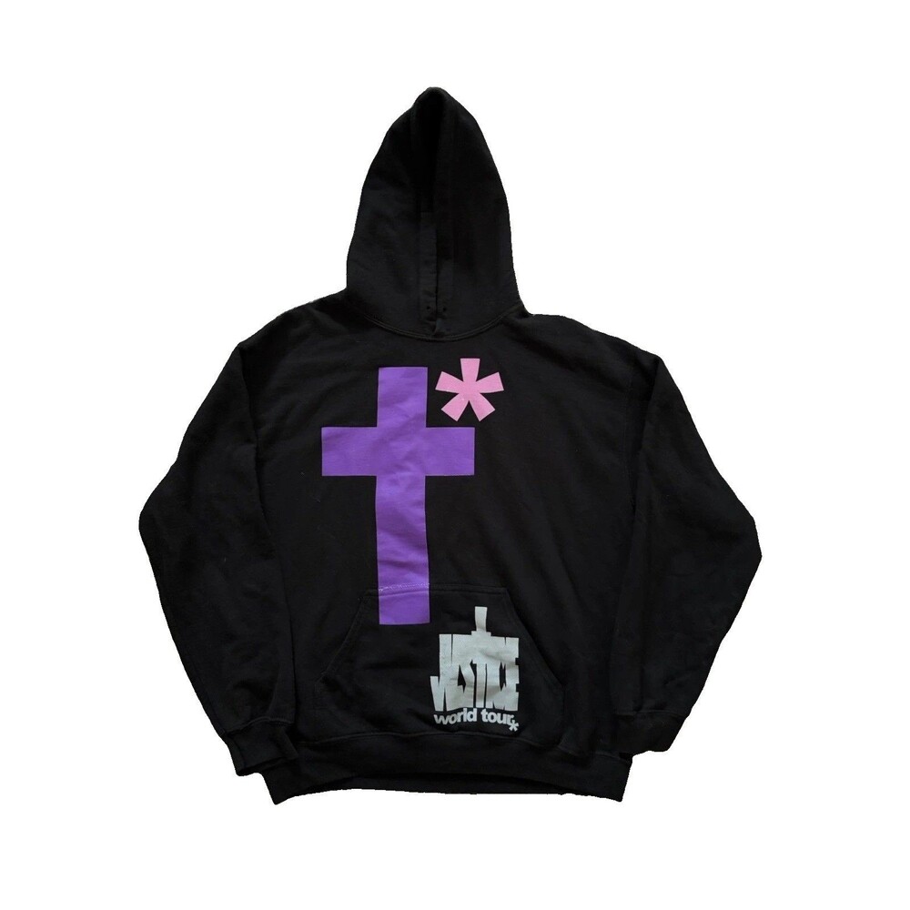 Justin Bieber Justice World Tour Hoodie Size Medium Purple Cross
